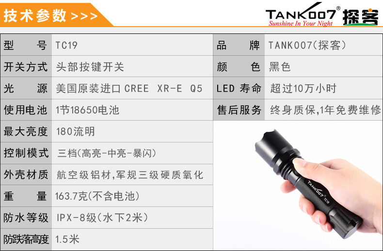 选购强光手电筒什么品牌好？探客TANK007手电筒生产厂家